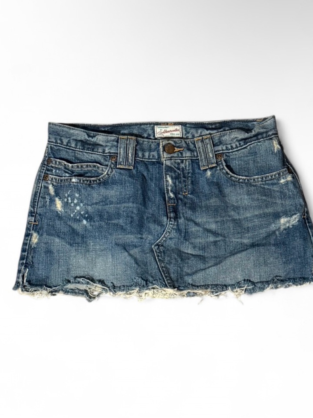 Vintage Y2K Abercrombie & Fitch Distressed Denim Mini Skirt